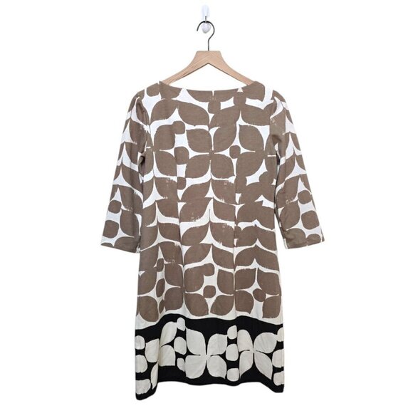 London Times Leaf Print 3/4 Sleeve Mini Shift Dress Sz 6 - Picture 4 of 7